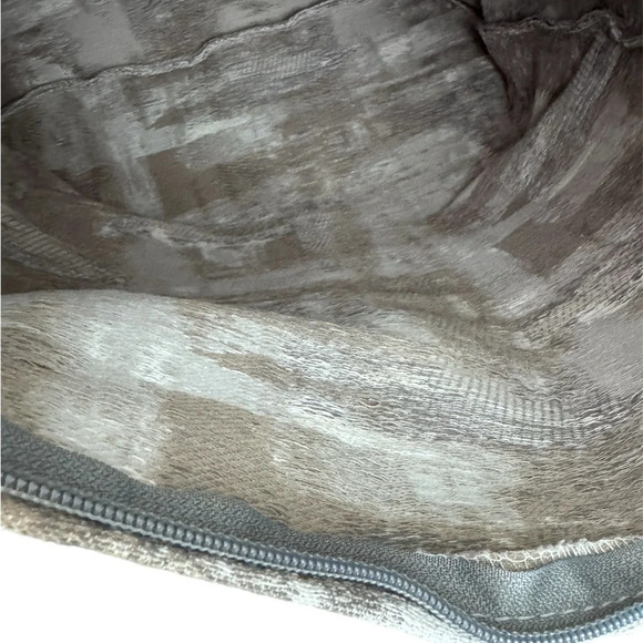 High end woven canvas neutral beige gray strokes throw decorative pillow covers - Picture 3 of 4